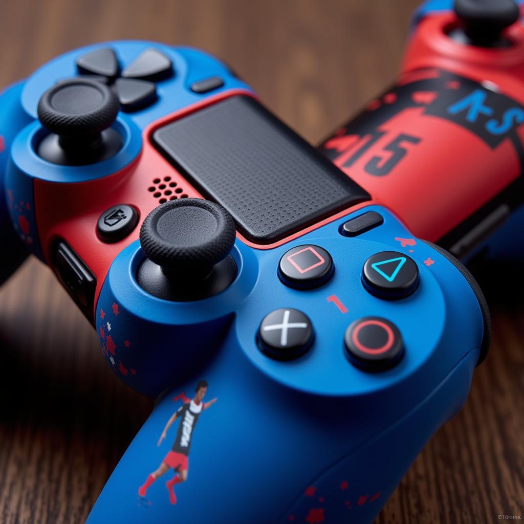 Custom PS4 Controller Design featuring dynamic colors and personalized elements.