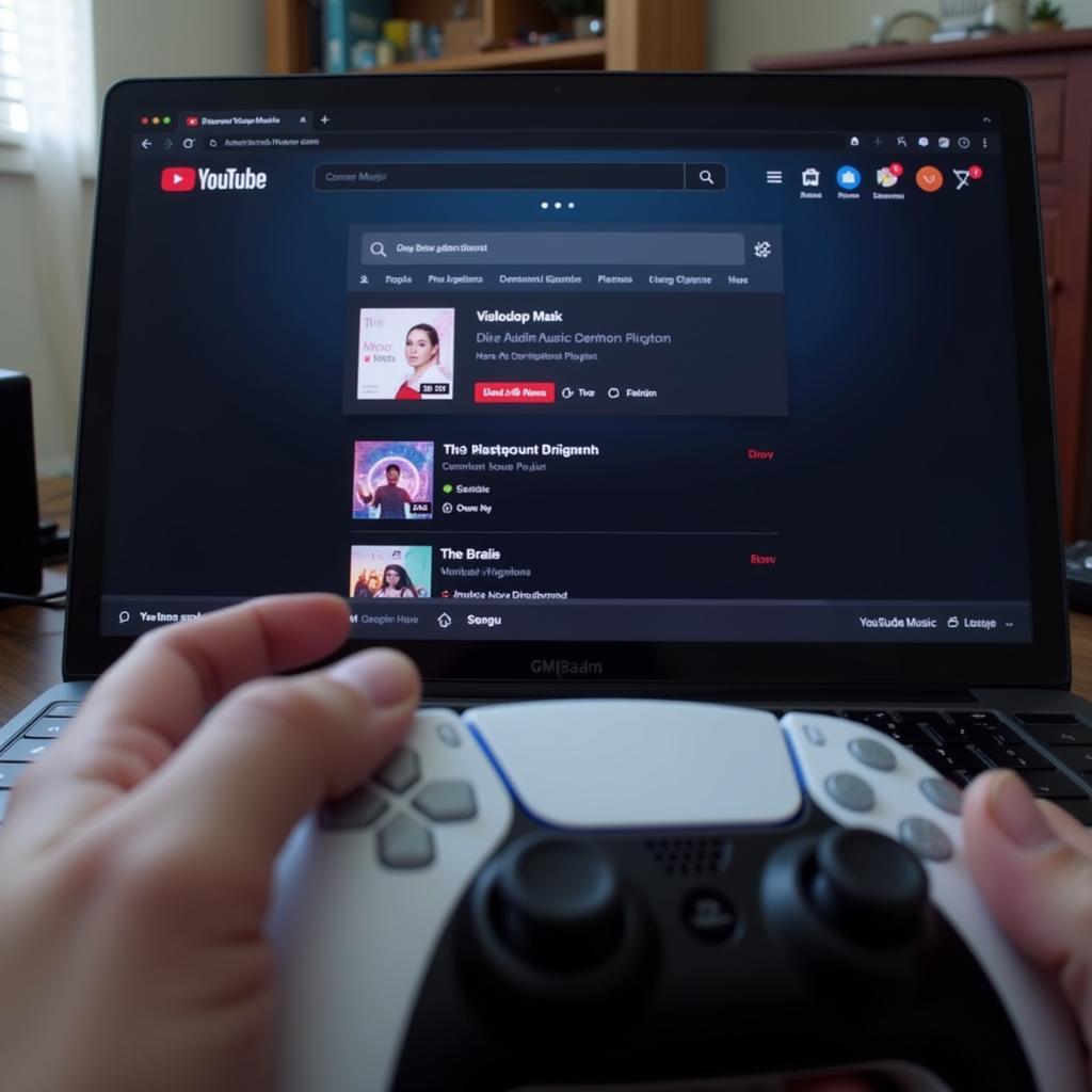 Accessing YouTube Music via PS5 Web Browser