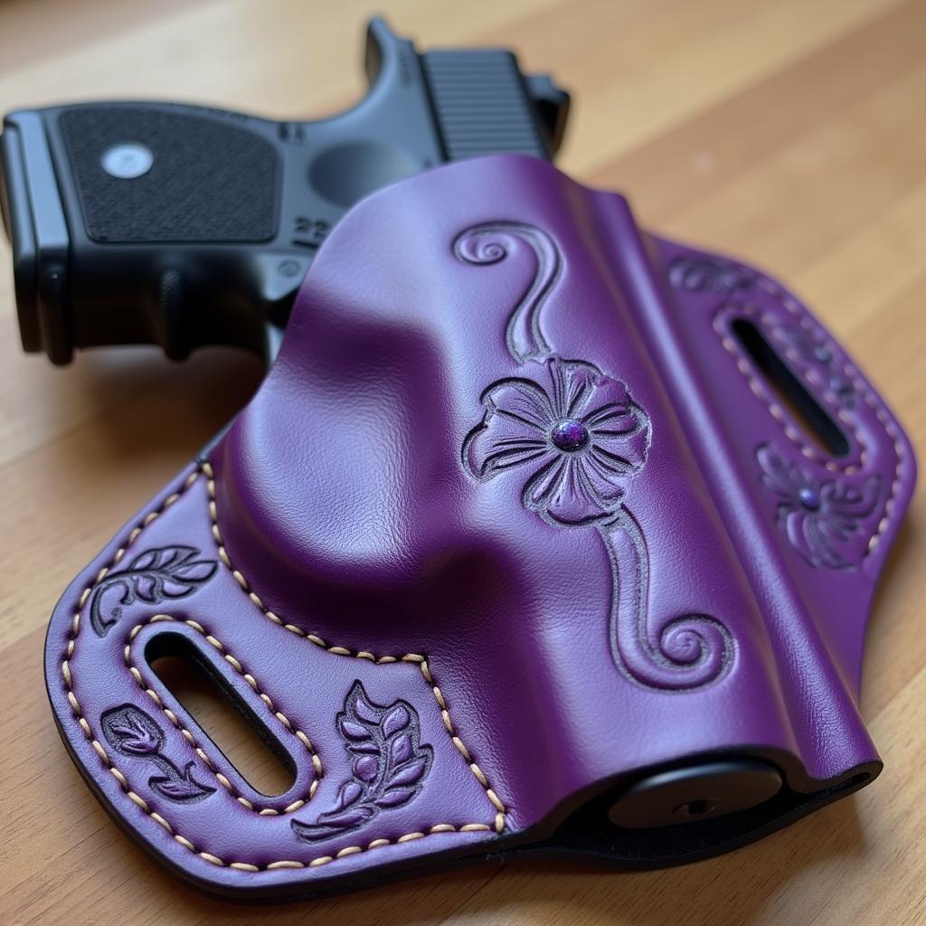 Purple Leather Gun Holster