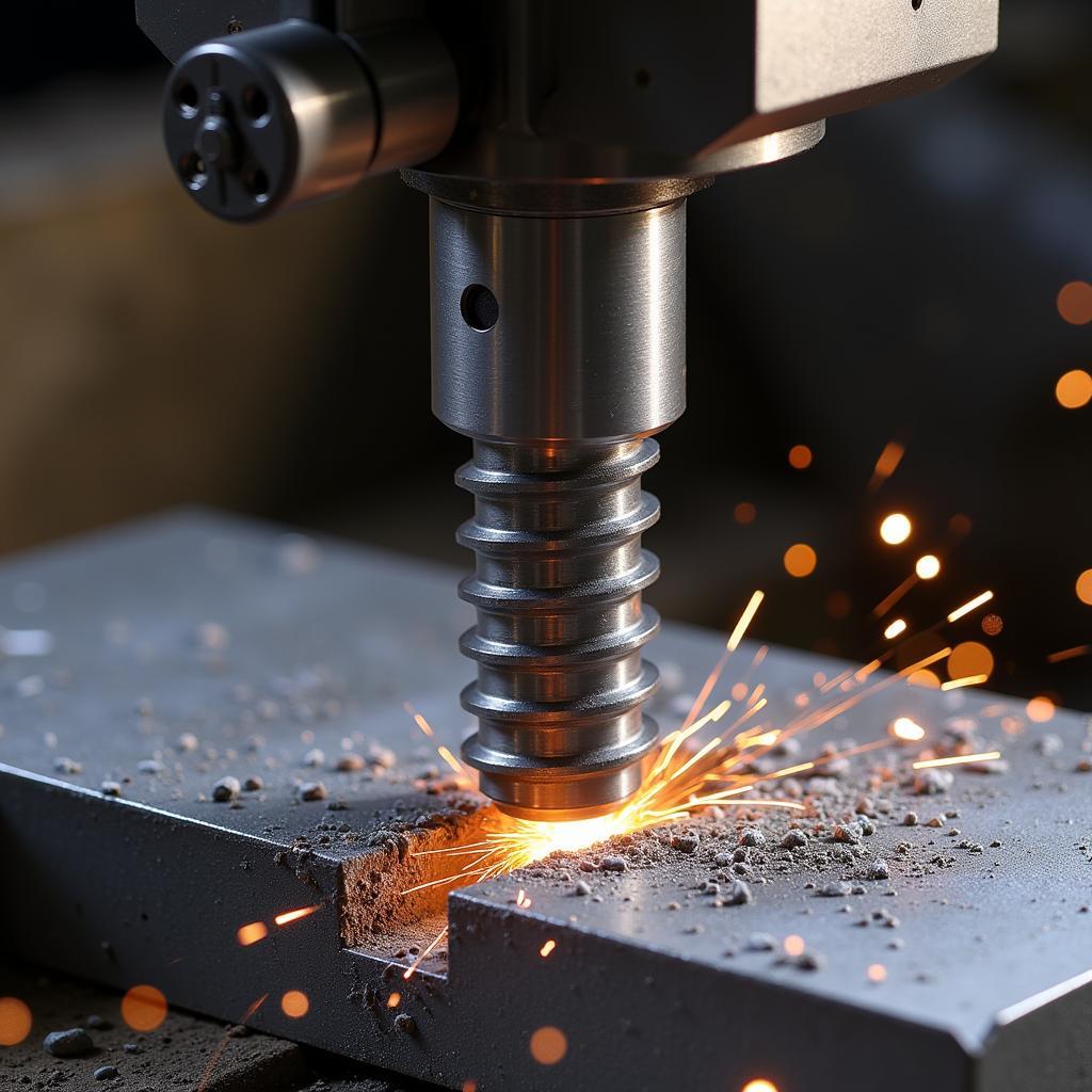 R8 Face Mill Machining a Steel Block