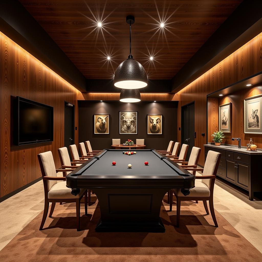 Overall atmosphere of the ram game room, showcasing a blend of relaxation and inspiration.