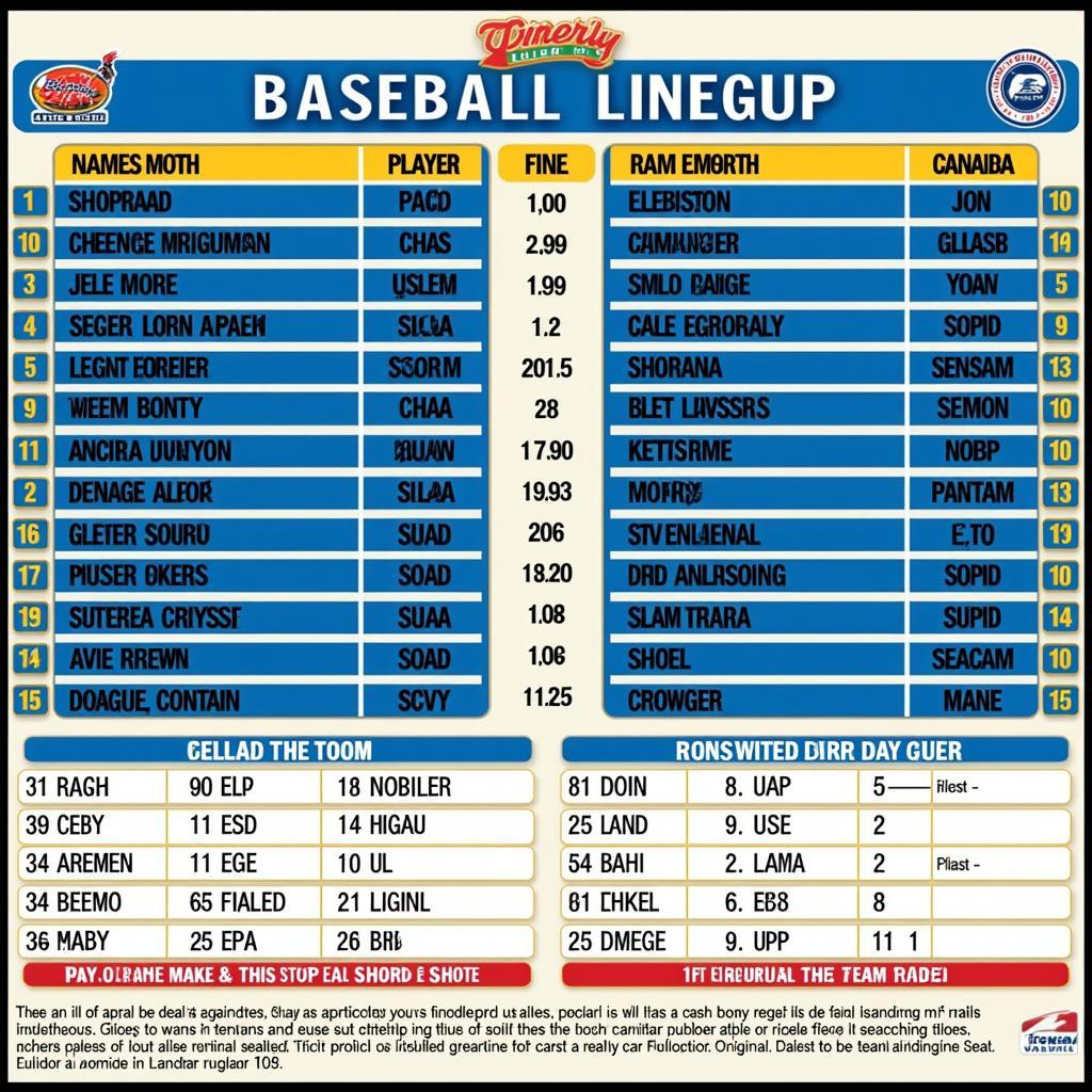 Randomly Generated Baseball Team Lineup