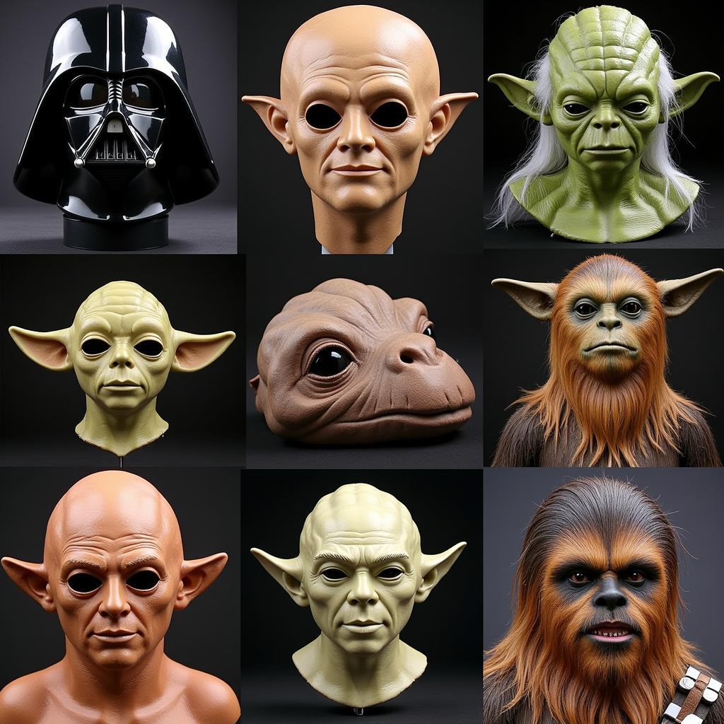 Collection of Rare and Valuable Star Wars Alien Masks