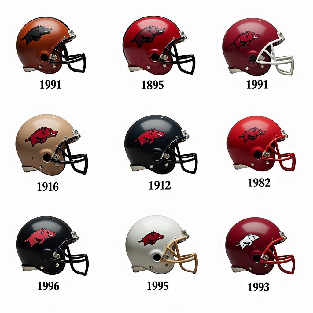 Evolution of the Arkansas Razorbacks Football Helmet