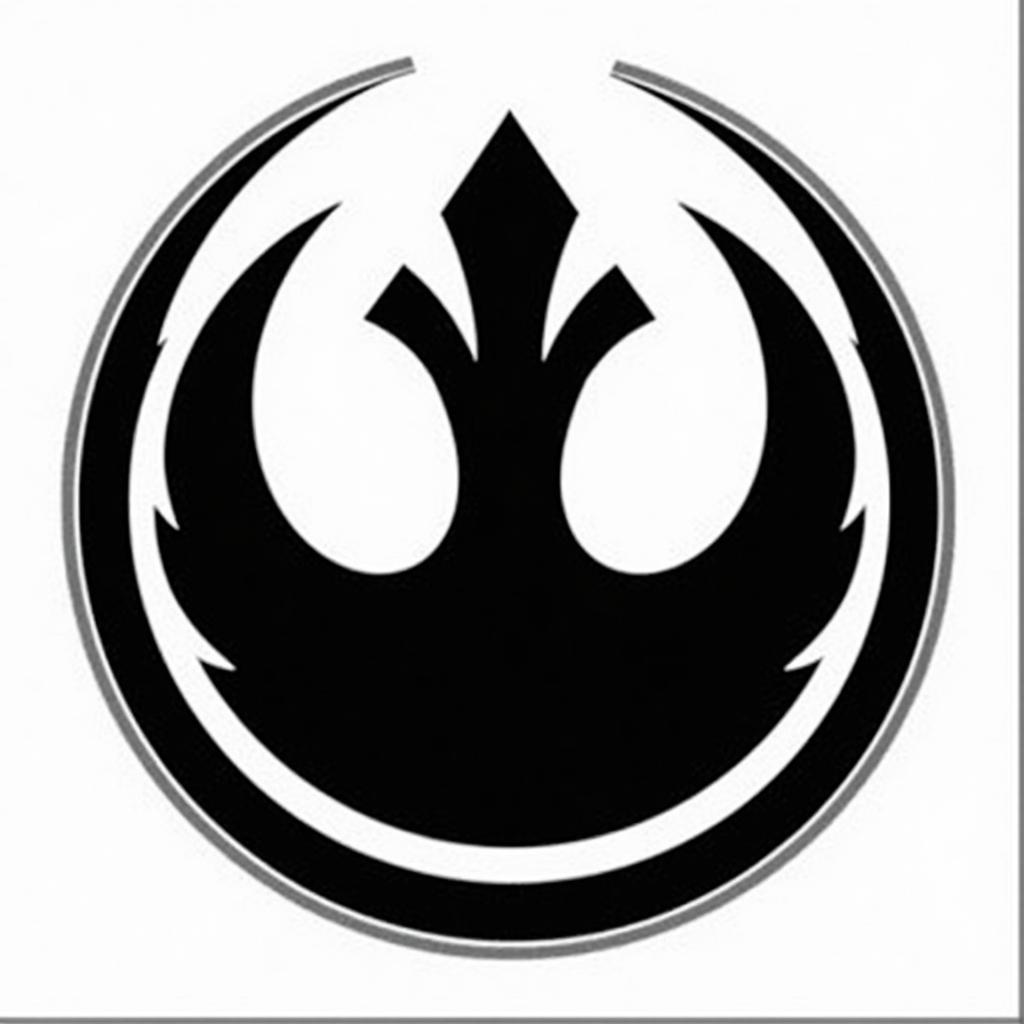 Rebel Alliance Symbol in Black and White Clip Art