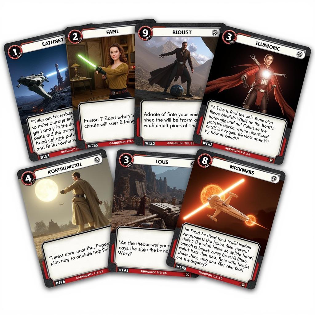 Star Wars Rebellion Mission Cards: Examples of different mission cards and their potential impact on the game.