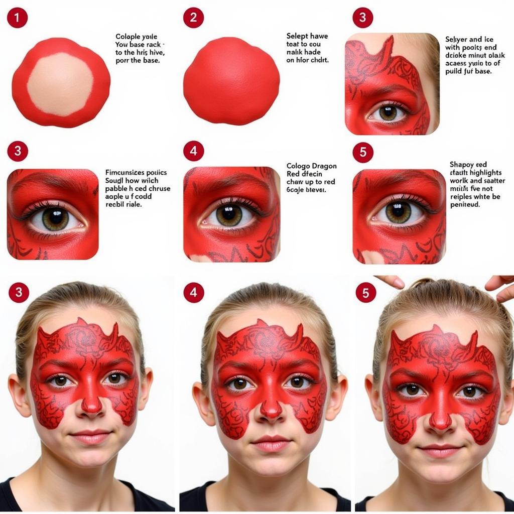 Red Dragon Face Paint Step-by-Step Tutorial