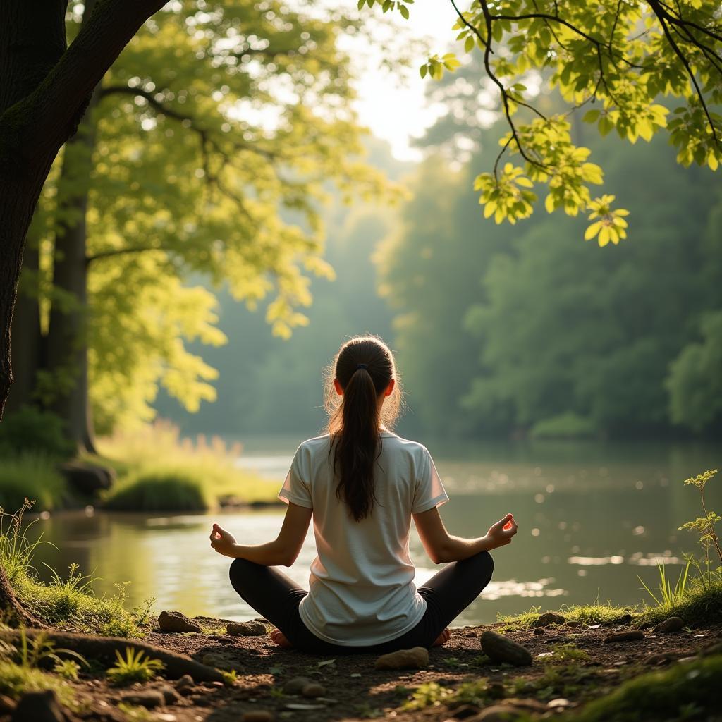 Relaxed Person Meditating to Ward Off Gremlins