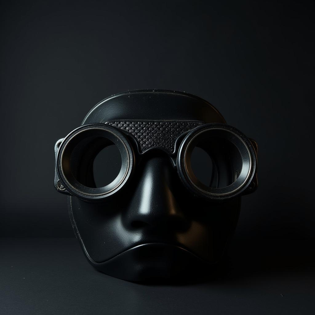 Black Twin-Lens Retro Dive Mask