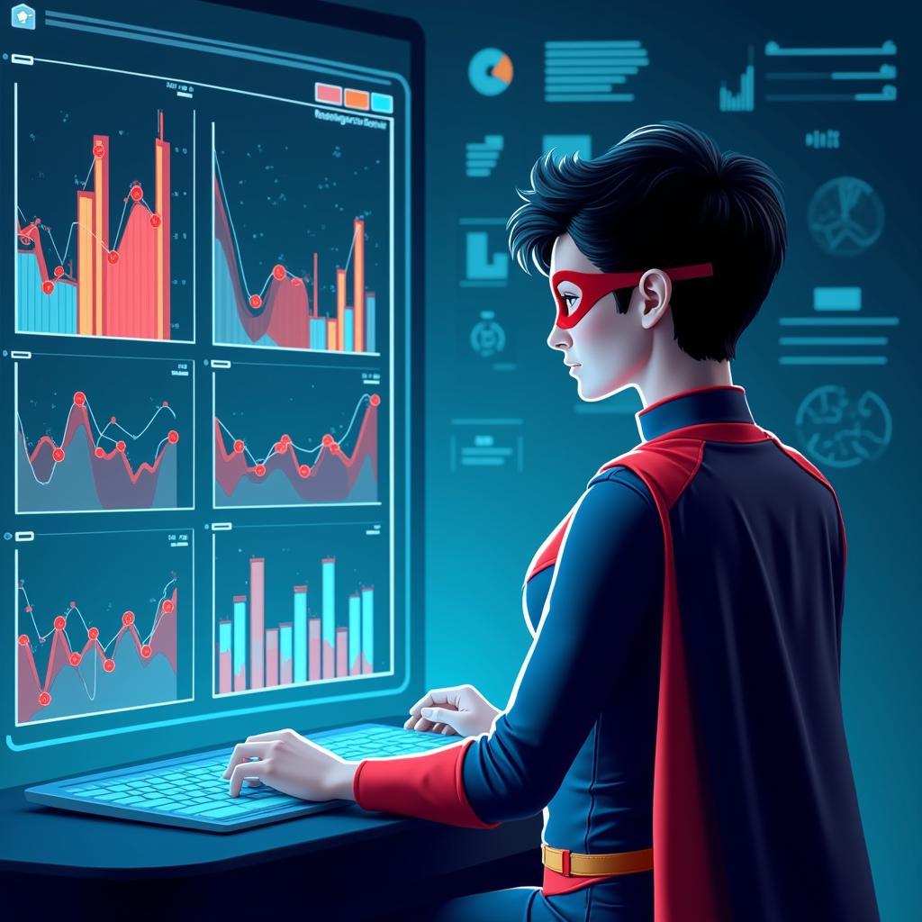 Revenue Operations Superhero Analyzing Data