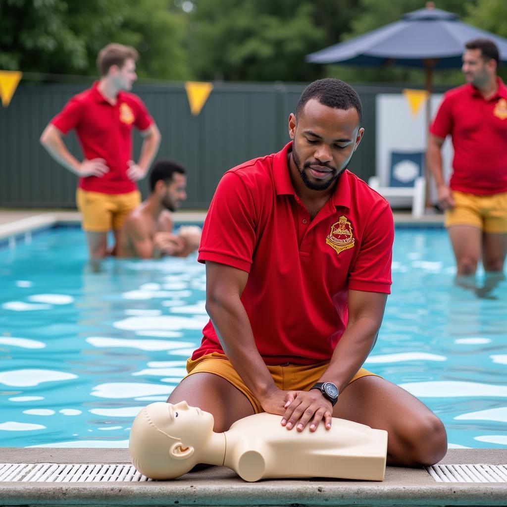 Rid Lifeguard Performing CPR