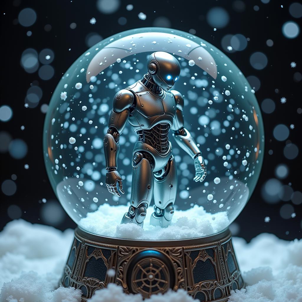 Futuristic Robot Snow Globe Design