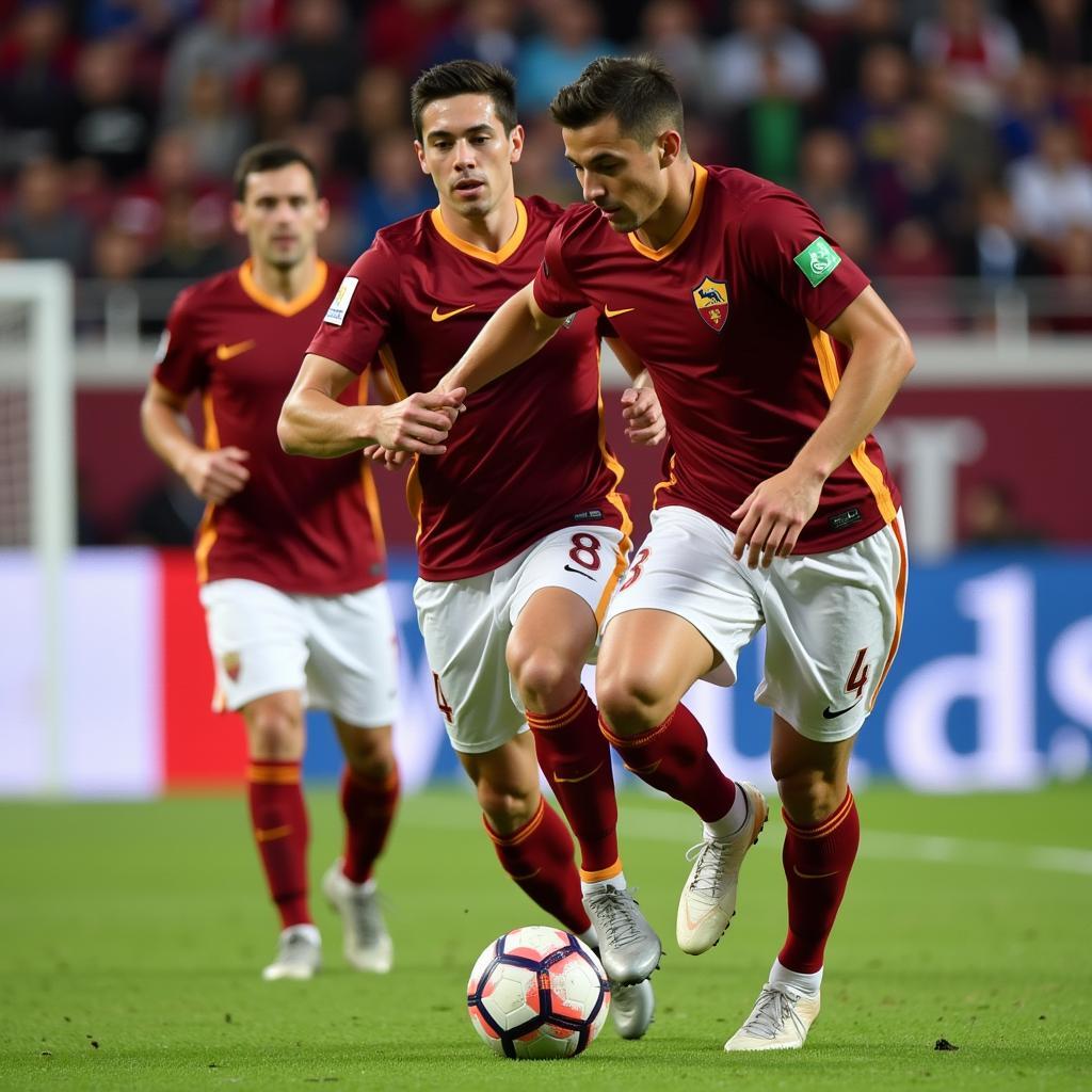 Roma Players Attacking