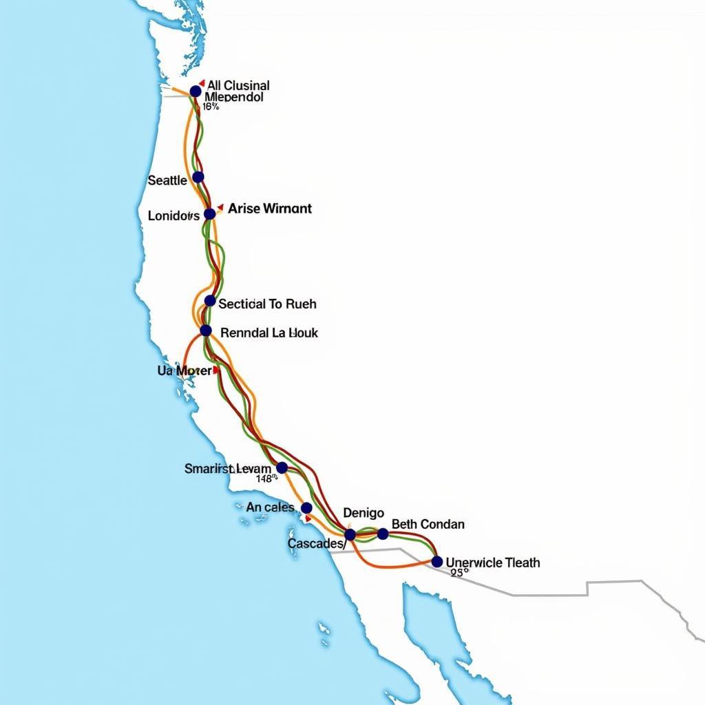 San Diego to Vancouver Train Route Map