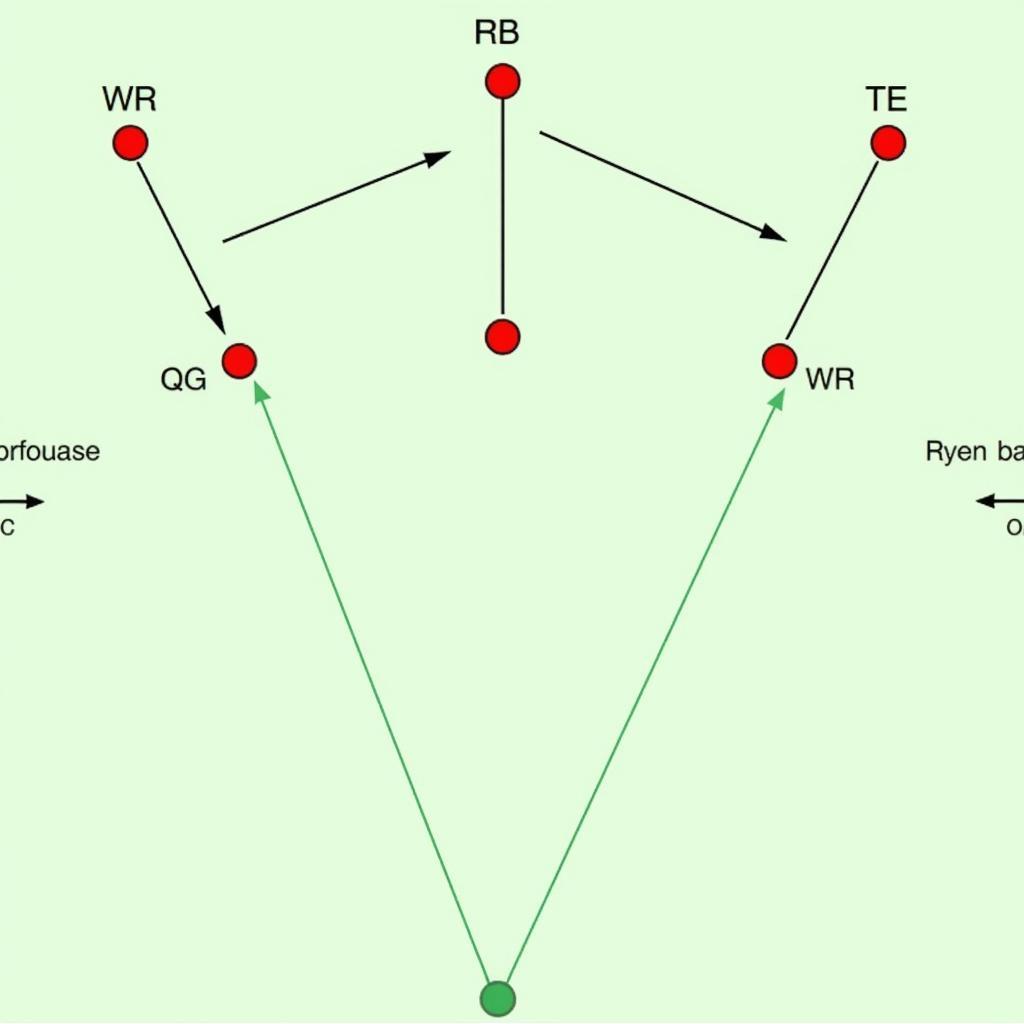 Diagram of the Shotgun Spread Y-Flex Right Y Sail Formation