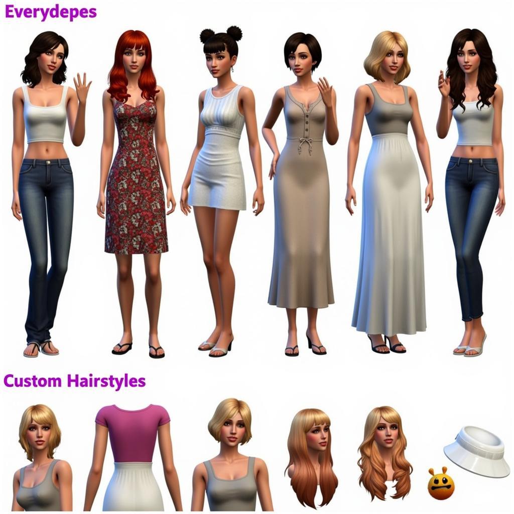 Sims 3 Custom Content Hairstyles and Clothing