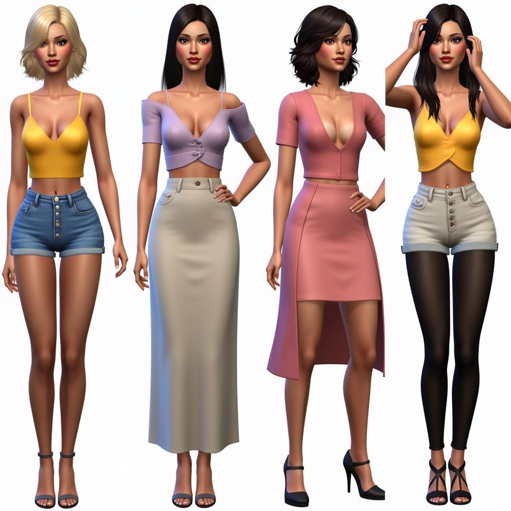 Examples of Sims 4 Cleavage Overlays