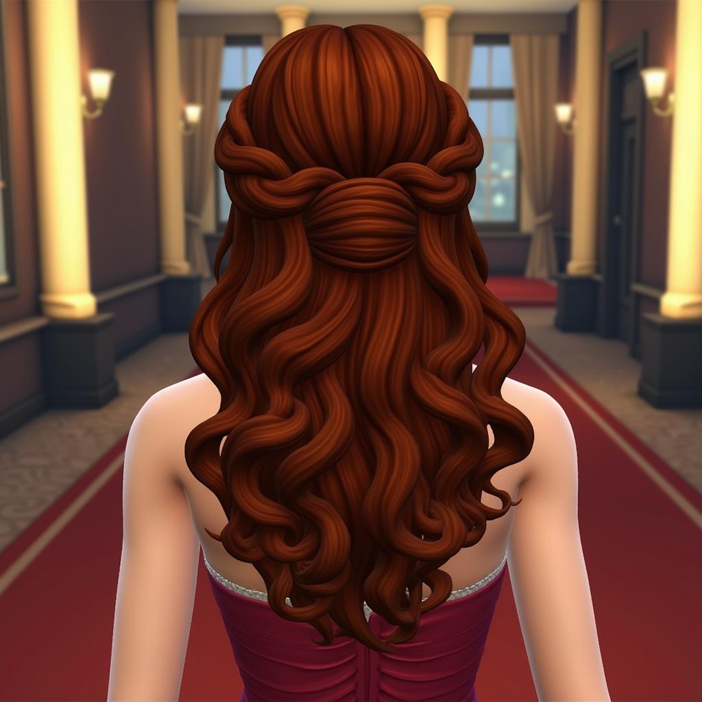 Sims 4 Long Curly Hair Updo