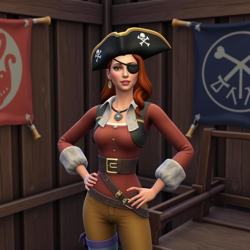 Sims 4 Pirate Sim with Eyepatch CC