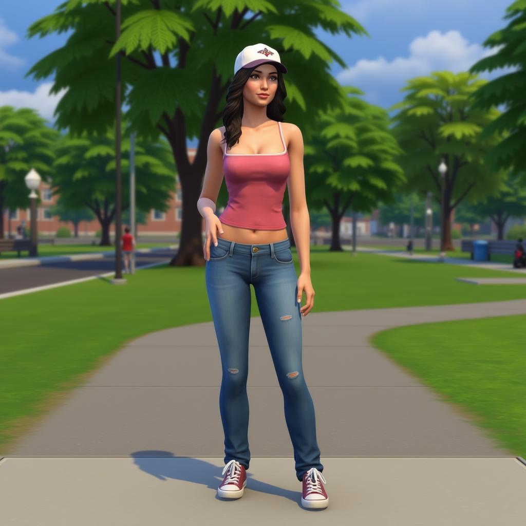 Sims 4 Yesenia Top Casual Look