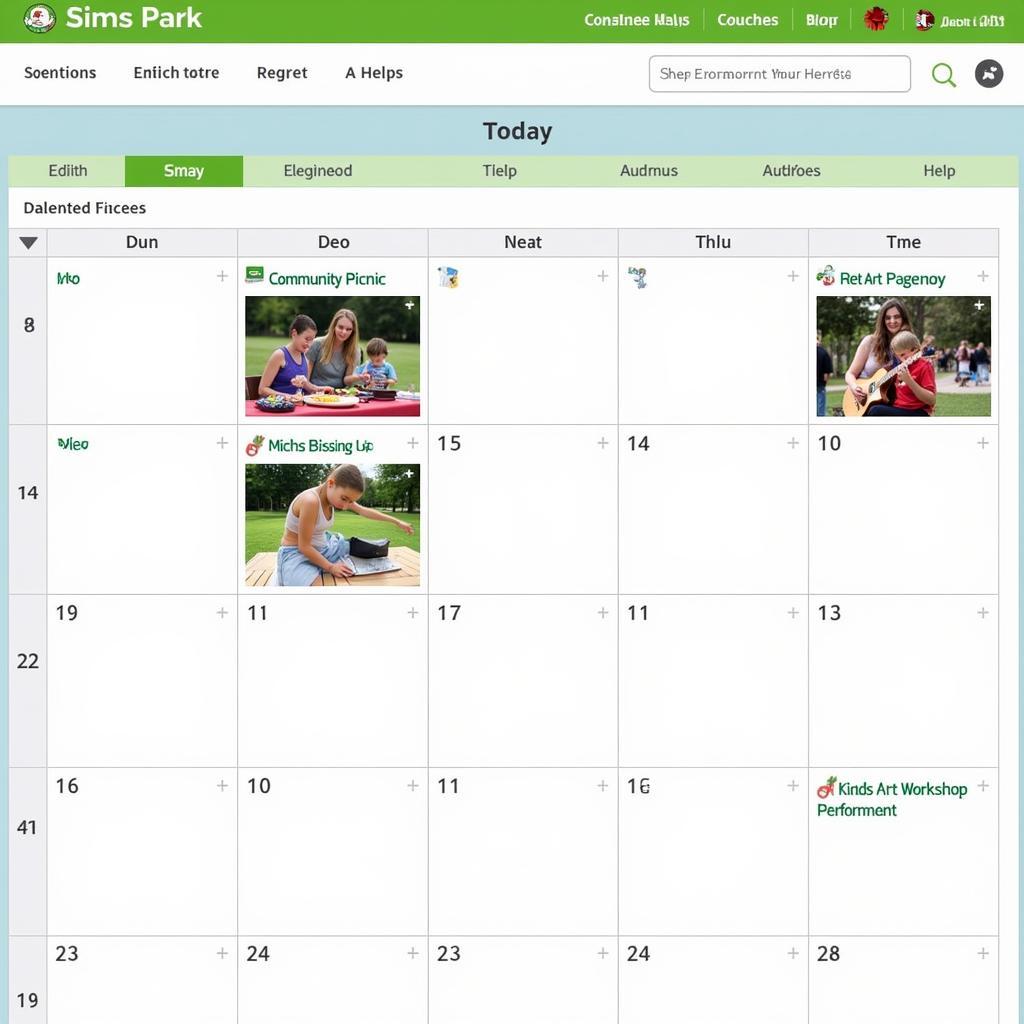 Sims Park Events Calendar 2024