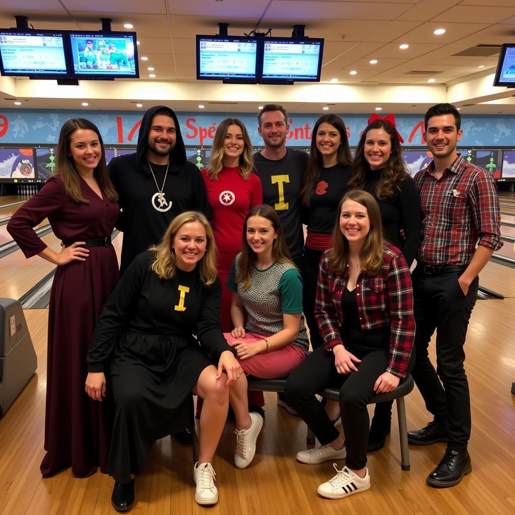 Group Photo at a Sinners and Saints Bowling Event