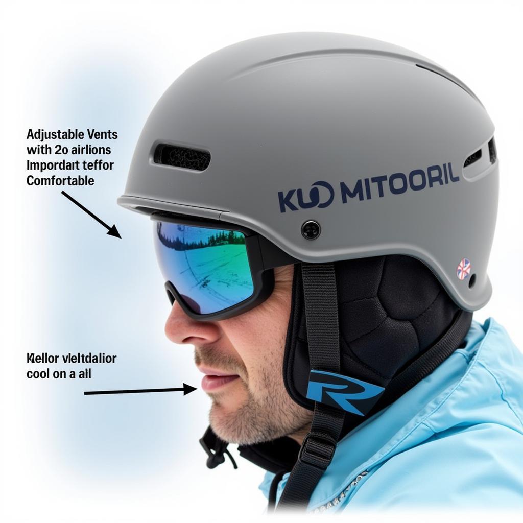 Ski Helmet with Ears Ventilation Features