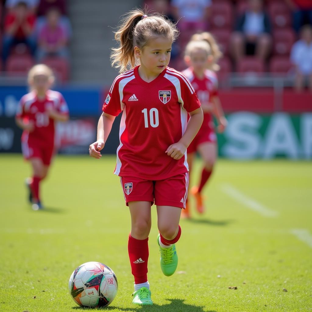 Sophie Jones playing youth soccer