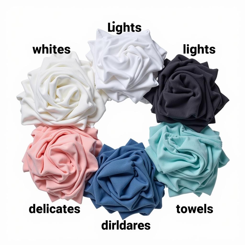 Sorting Laundry Piles by Color and Fabric Type