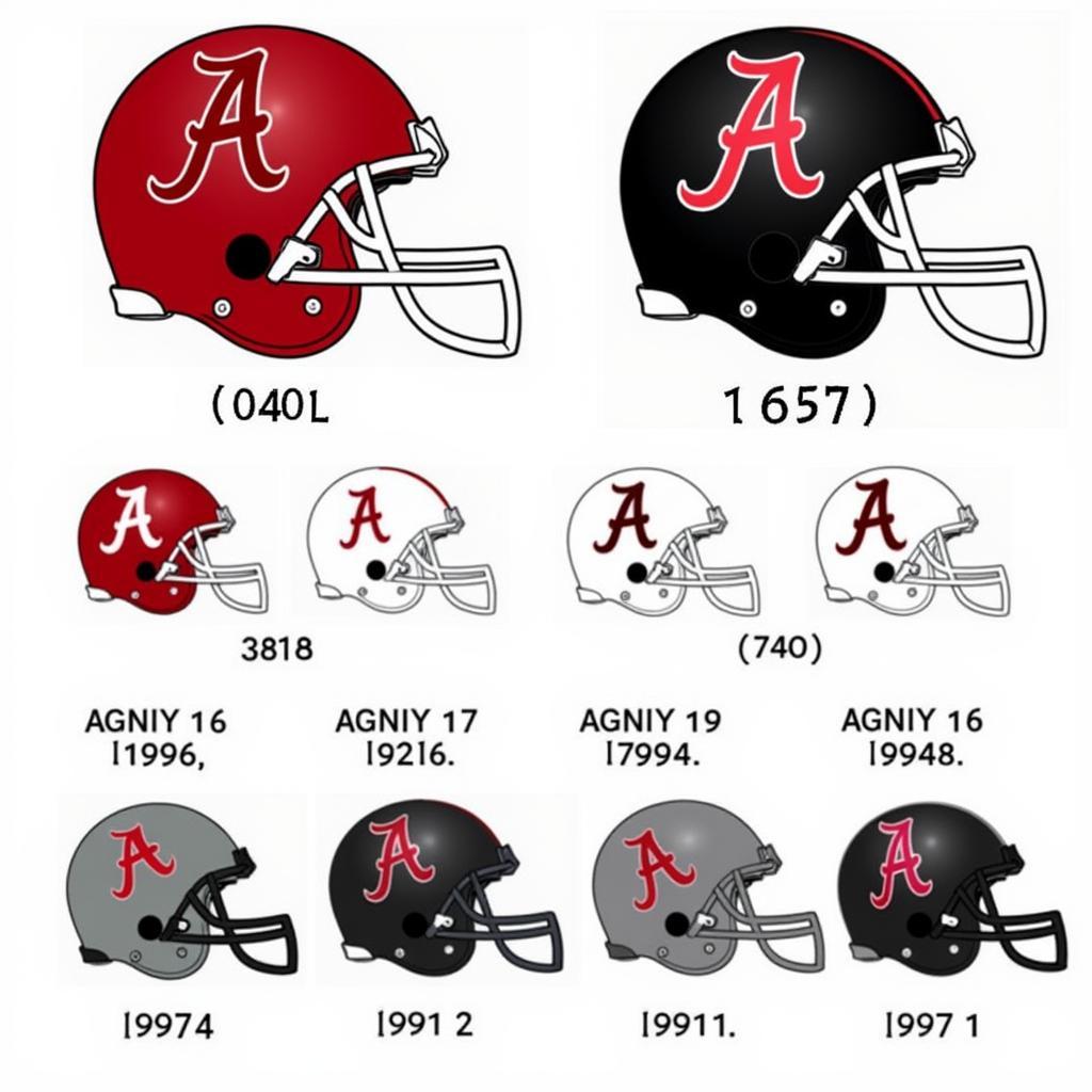 Evolution of South Alabama Football Helmets through the years