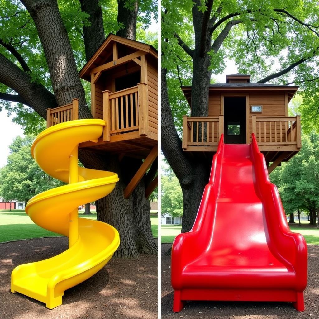 Spiral and Straight Slides for Treehouses: Choosing the Right Design