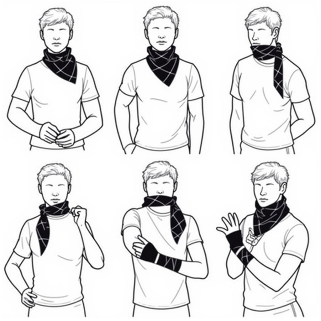 Different ways to wear a sports bandana as a wristband