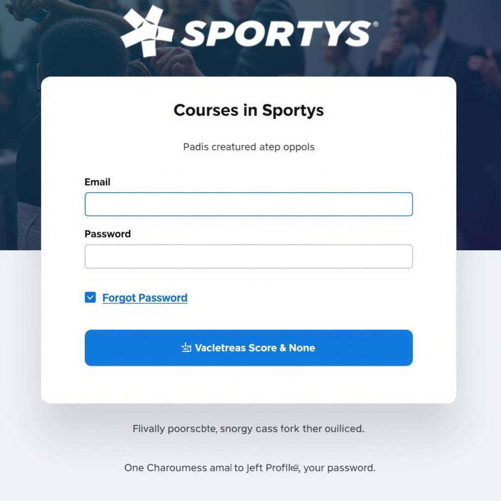 Sporty's Courses Login Page Screenshot