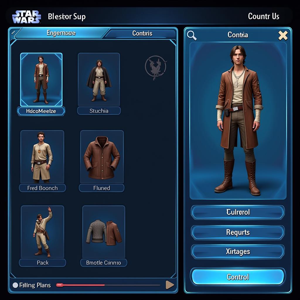 Star Wars Dress Up Game User Interface