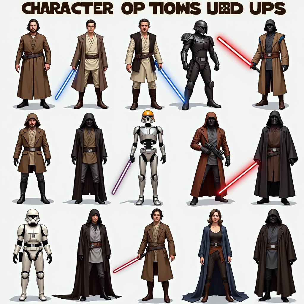 Star Wars Dress Up Game Character Options