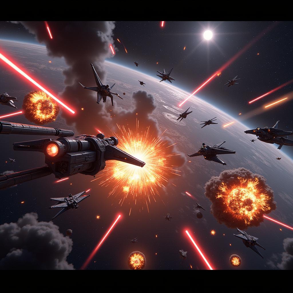 Engaging in a fierce starfighter dogfight in SWTOR