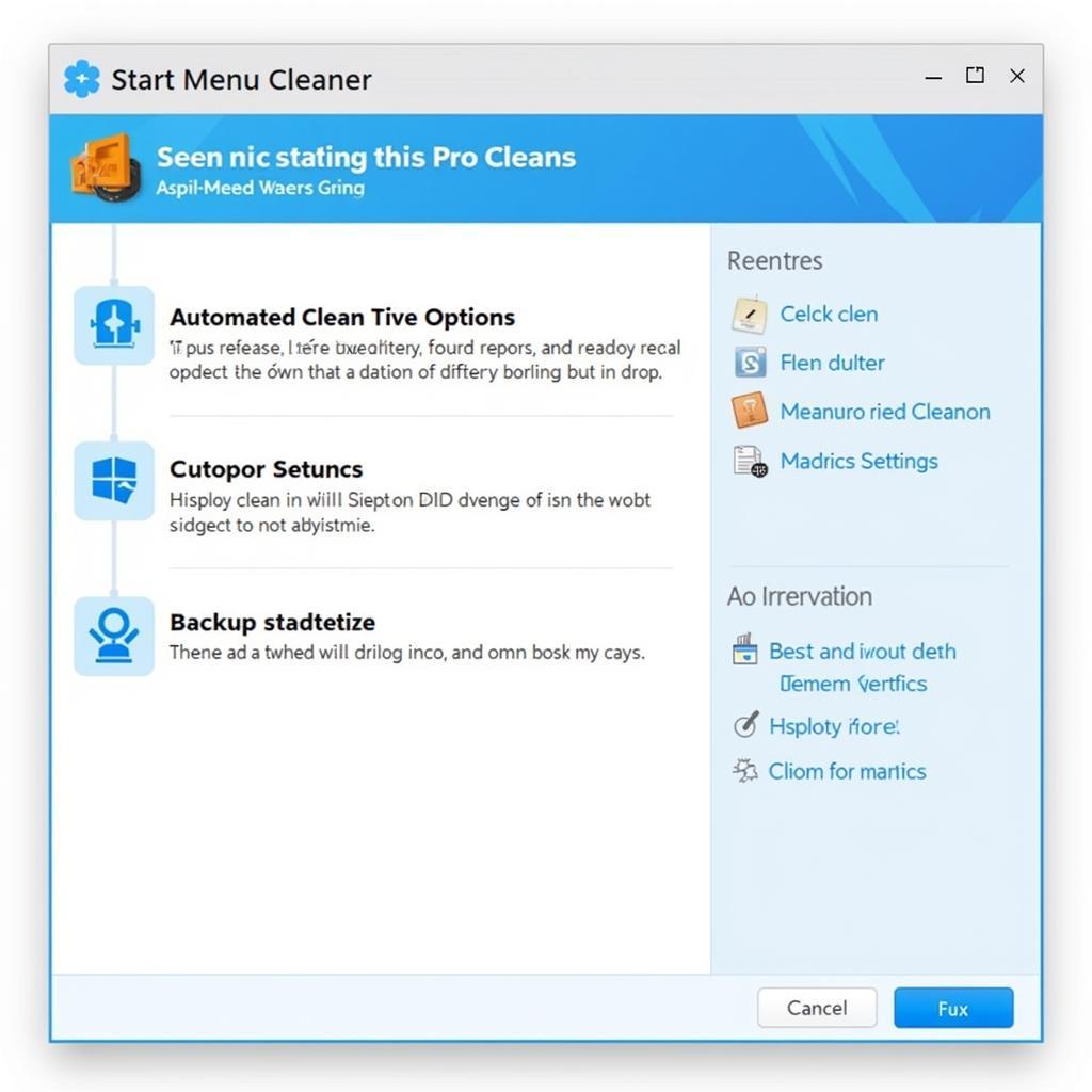 Start Menu Cleaner Software Interface