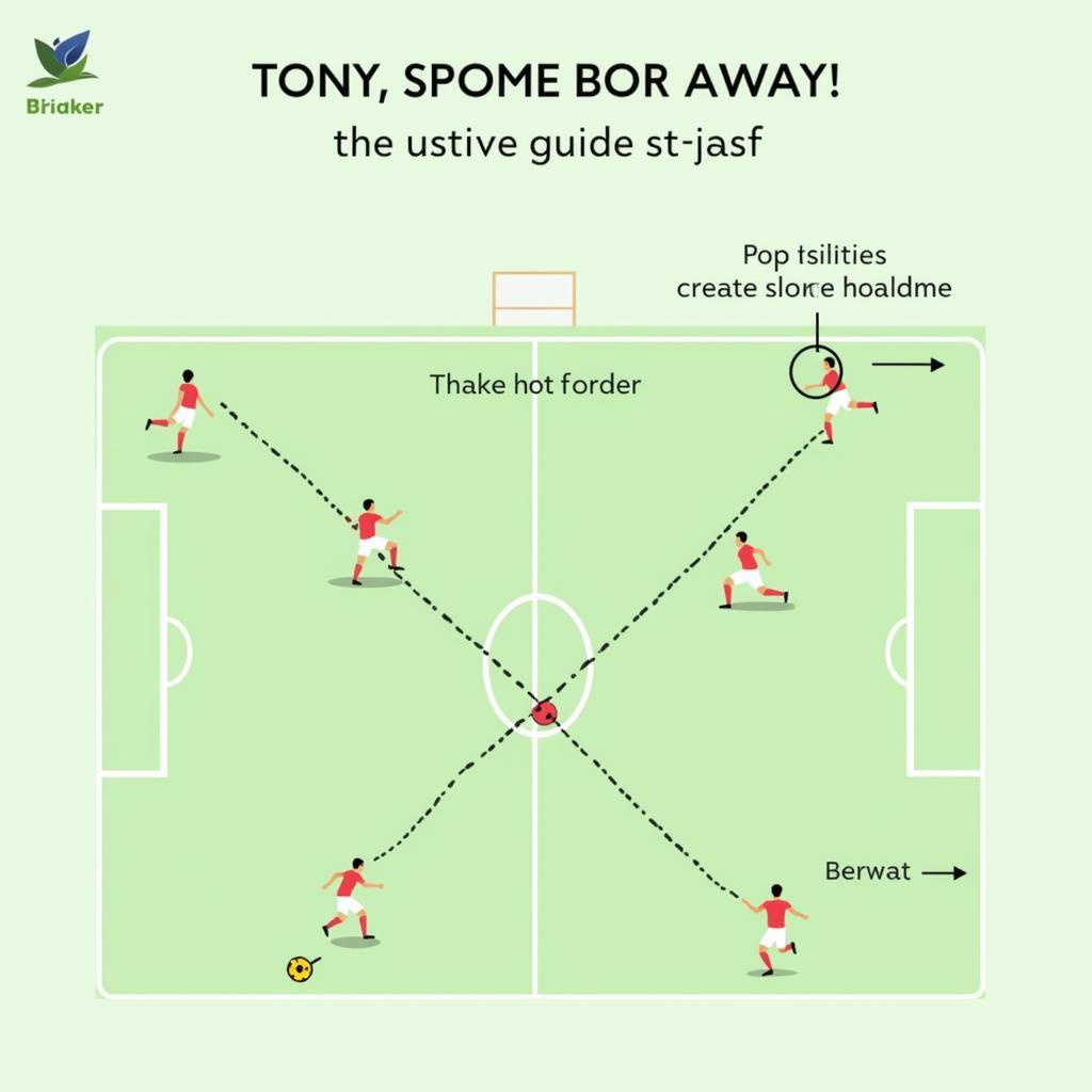 Striker creating space by drawing defenders