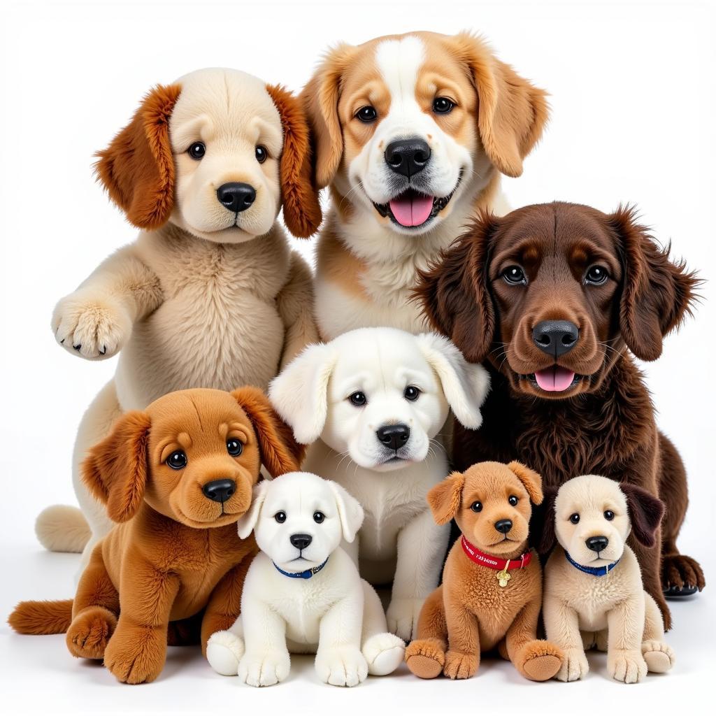 Variety of Stuffed Dog Toys