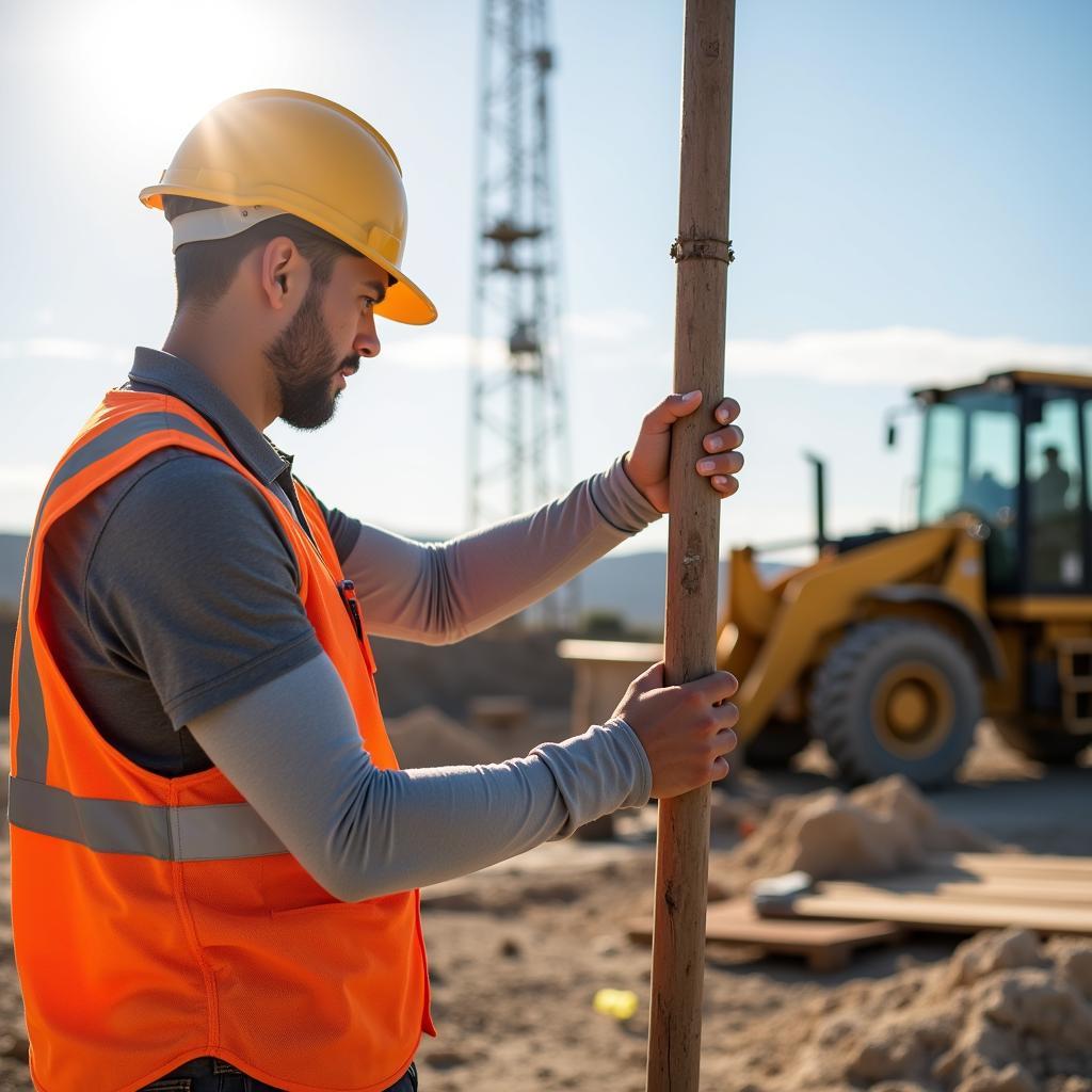 Arm sleeves protecting worker from the sun