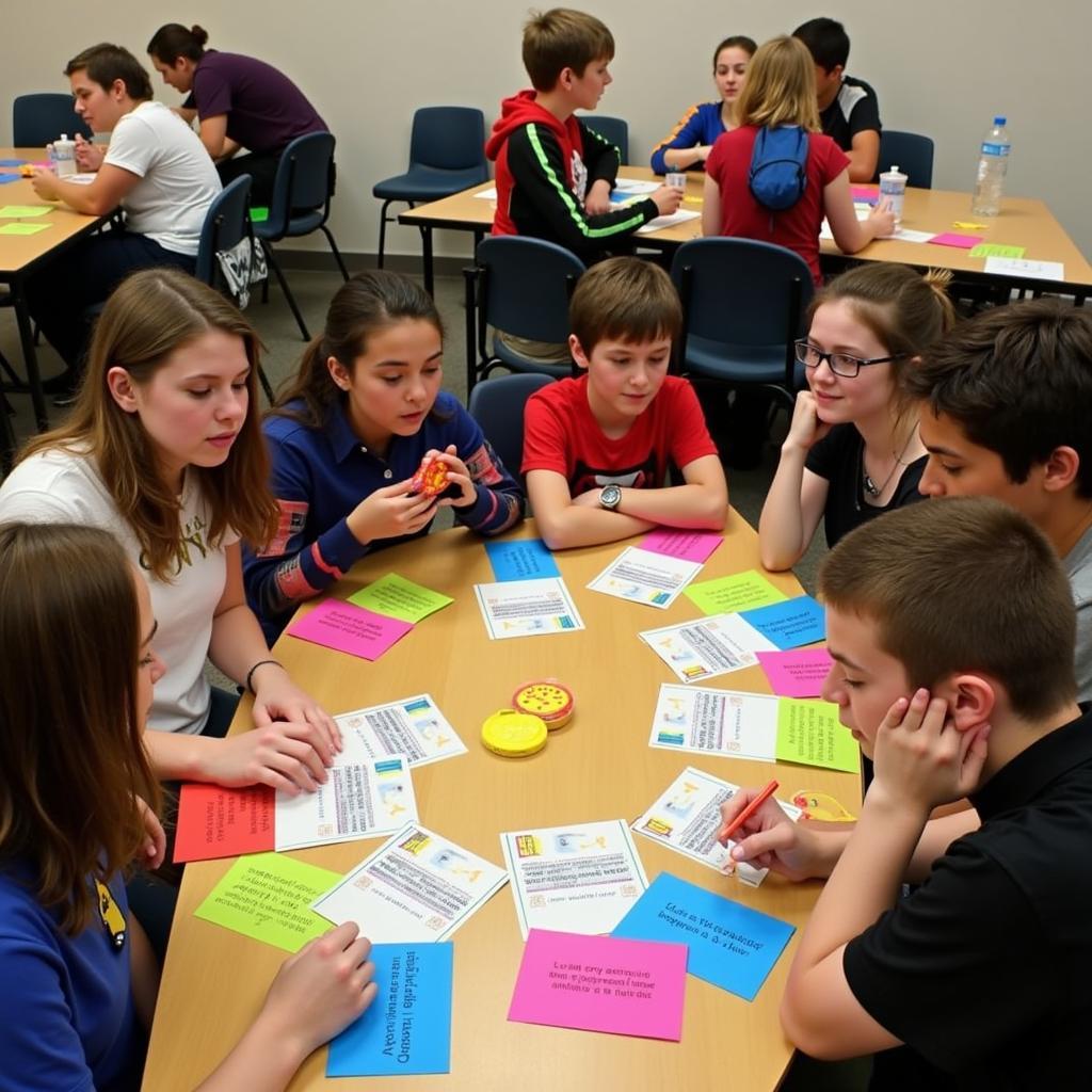 Teenagers participating in superhero challenges