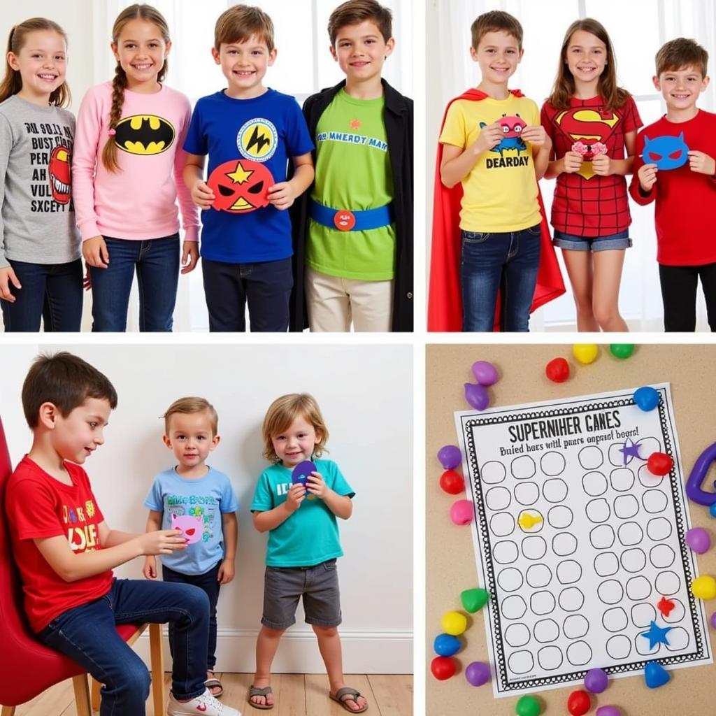 Kids playing superhero party games