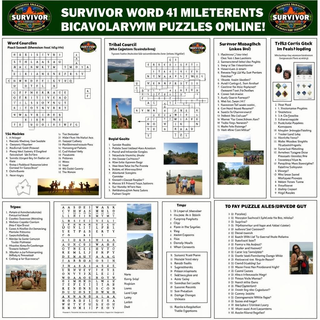 Variety of Survivor Puzzles Online