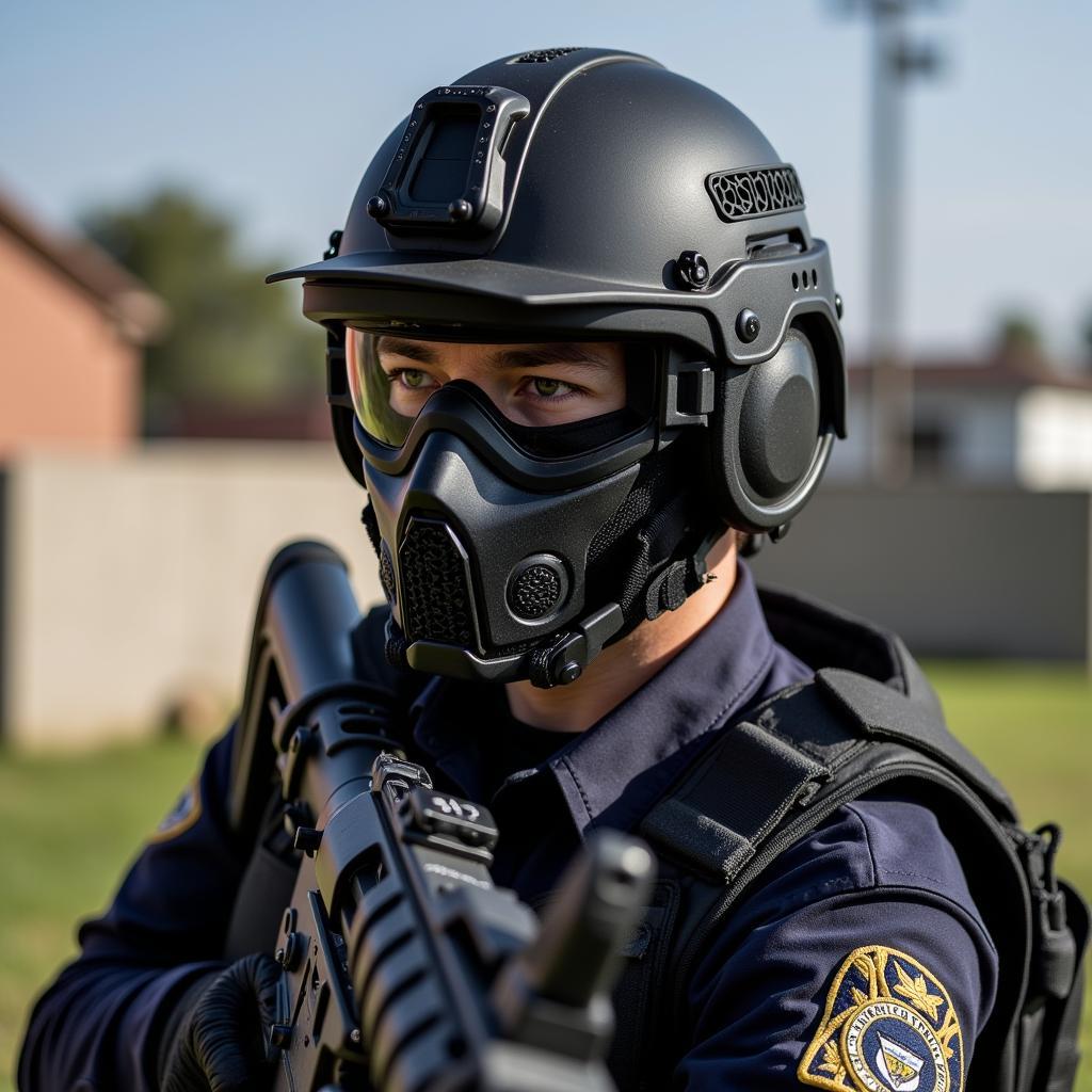 Tactical Helmet Mask Used by Police SWAT Team