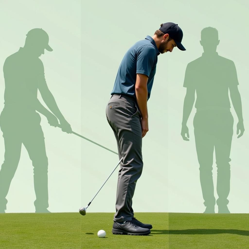 Golfer demonstrating correct grip and posture for a tour putt