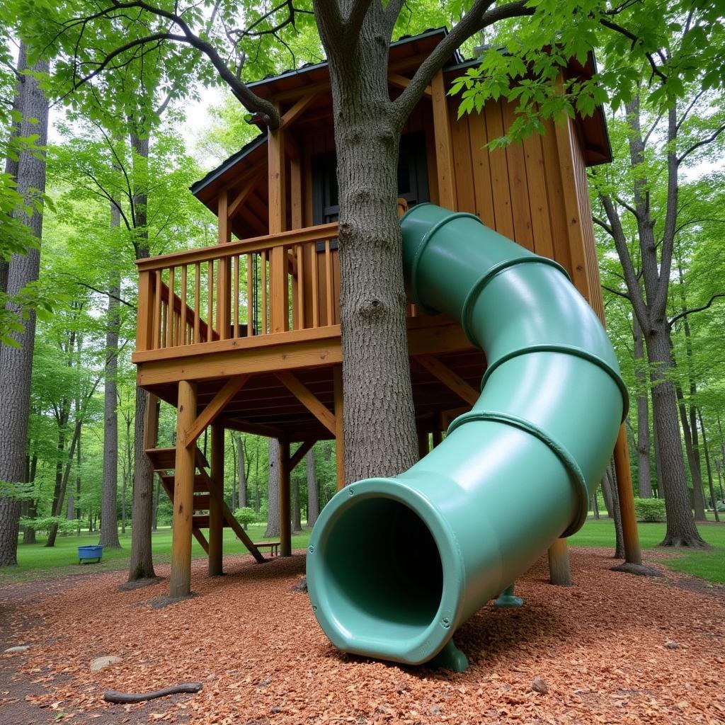 Integrating a Slide into Treehouse Design