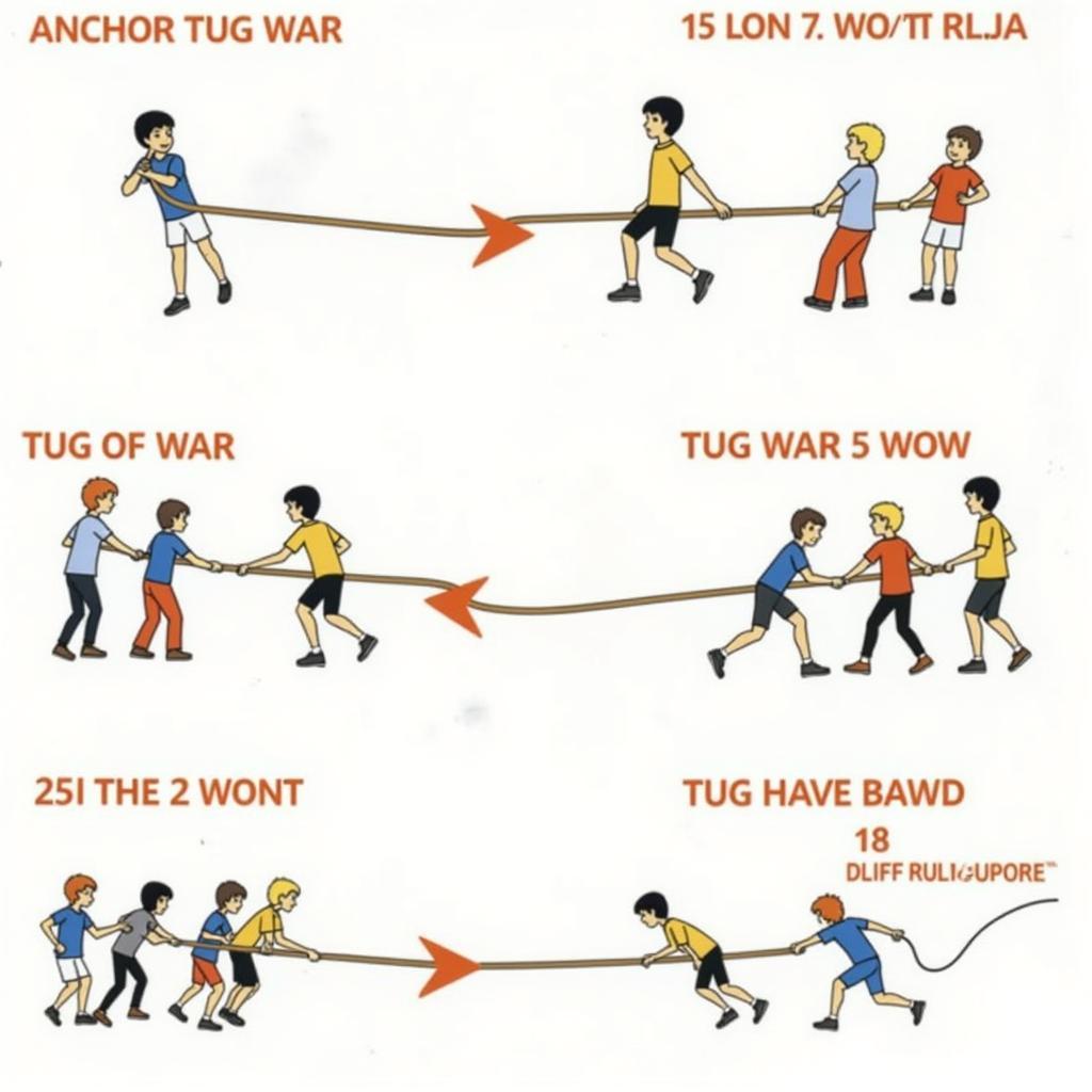 Different tug-of-war games and variations