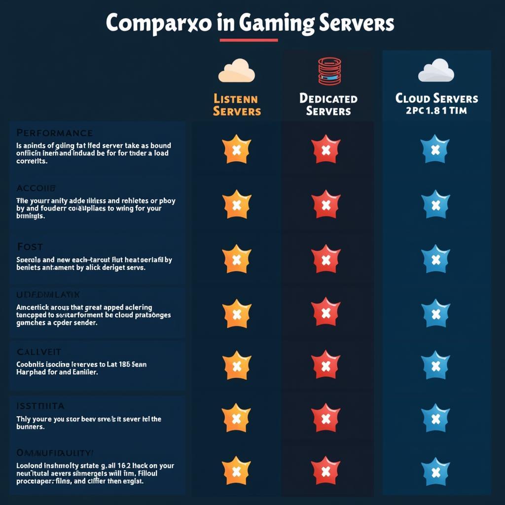 Types of Gaming Servers Comparison Table