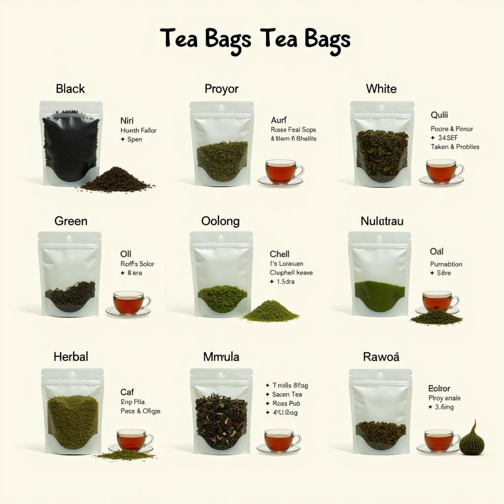 Different Types of Tea Bags: Black, Green, White, Oolong, and Herbal