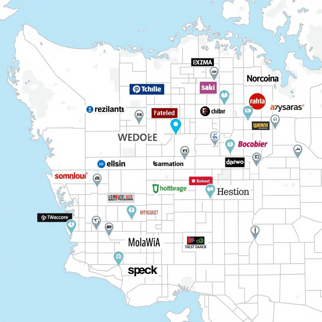 Map of Electronics Stores in Vancouver